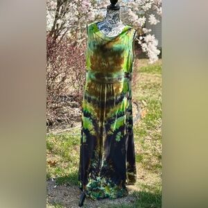 “Better Together” tie dye- maxi dress, size XL. Earthy & boho.